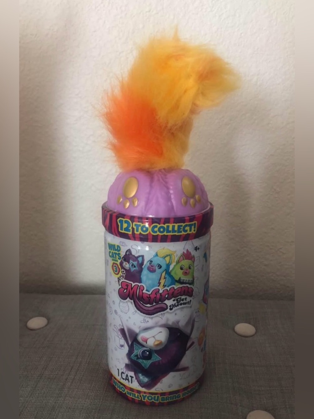 Misfit Kitten- Wild Cats Surprise Toy - Purple with Orange-Yellow Tail